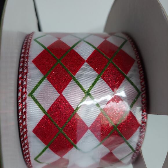 30+ Yards Variety Lot Wire Edged Ribbon Red White Christmas Gift Crafts Candy - Picture 10 of 16